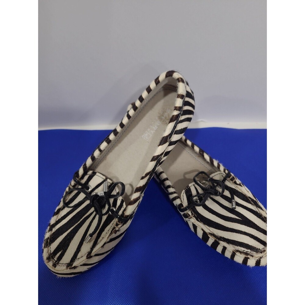 Sperry Top-Sider AUDREY Black/White Zebra Pony Hair Slip-on Boat Shoe Sz 5M SB6